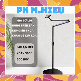 Giá đỡ điện thoại L01 giá đỡ cây treo trên sàn bằng kim loại cao 1,6m để xem phim quay hình video chụp ảnh livestream