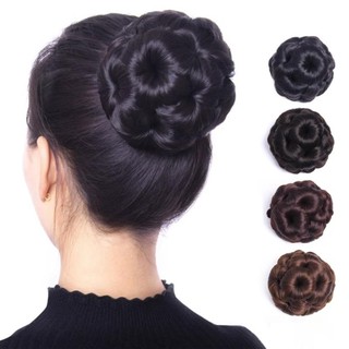 Búi tóc giả trung niên TGNBU01 Búi tóc thời trang trung niên dầy đẹp Búi tóc rối búi tóc quý bà wig