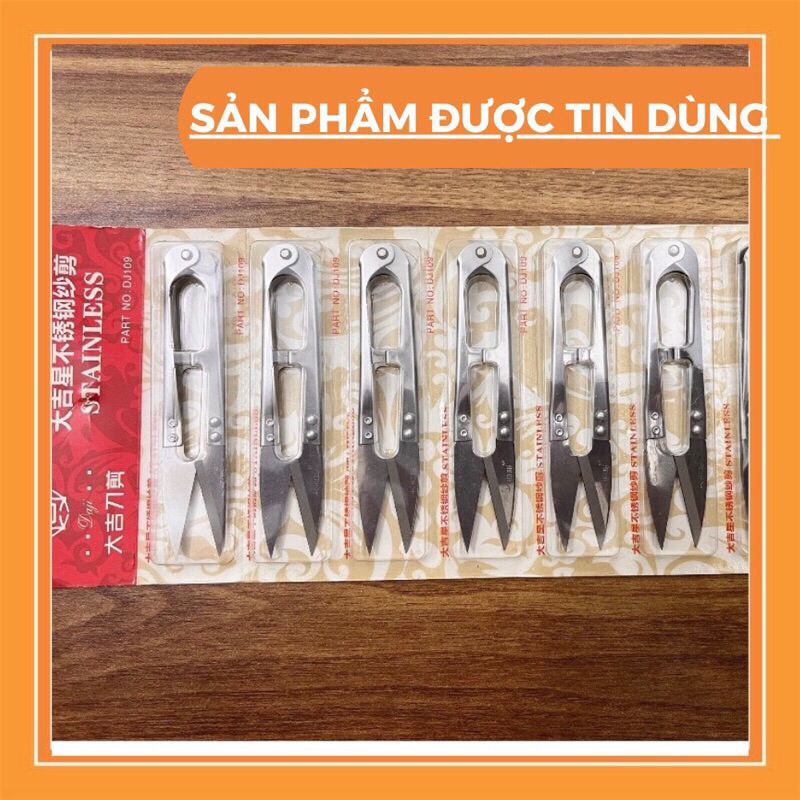 Kéo bấm chỉ màu bạc - cán inox