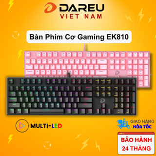 Bàn phím cơ Gaming DAREU EK810 Pink / Black (MULTI-LED, Blue/ Brown/ Red D switch)
