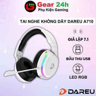  Tai nghe không dây Gaming Dareu A710 RGB | Wireless 5.8Ghz   Pin Sạc   