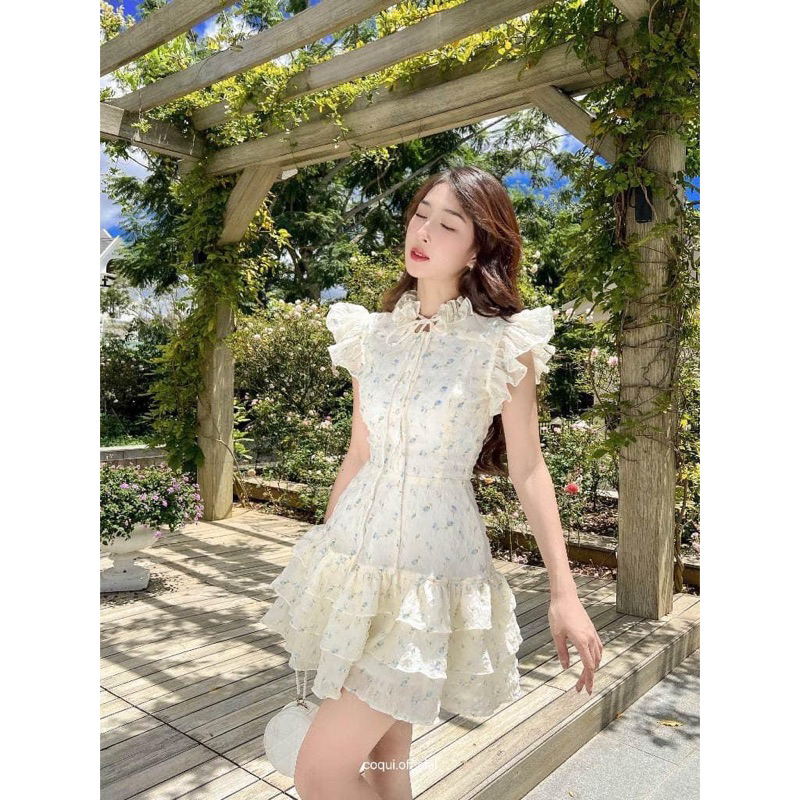 đầm hoa nhí liền bèo phồng