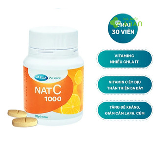Nat C 1000 - Viên uống Vitamin C sáng da, tăng cường đề kháng, giảm cảm cúm, cảm lạnh