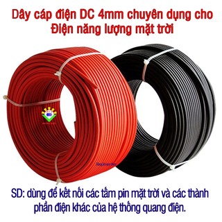 Dây cáp điện DC 4mm chuyên dụng cho điện năng lượng mặt trời