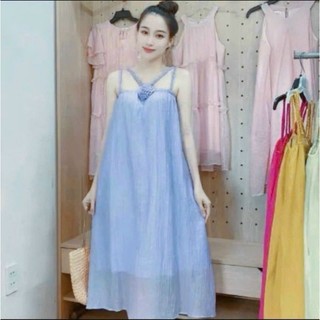 ĐẦM BABYDOLL ĐÍNH HOA CHẤT VOAN LỤA MỀM XOÈ ULZZANG VÁY 2 DÂY BBD alohashop91