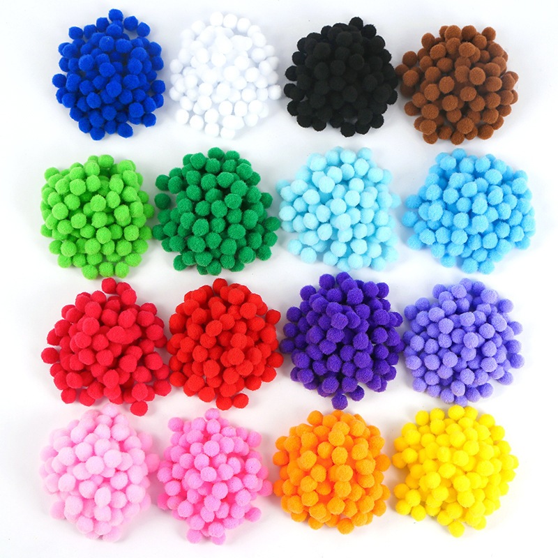 Pom Pom 100 Viên Màu Trơn Nhiều Màu Đồ Chơi Cho Bé Nhiều Size