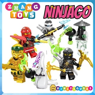 Đồ chơi Xếp hình Ninjago season 7 Cole Pythor Yang - Golden Ninja - Kai Zane Minifigures PRCK GA137-142