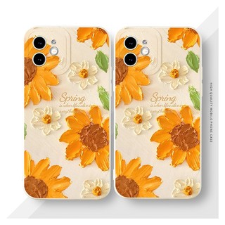 Ốp iphone so cute hoa vàng lãng mạn ốp vuông BVC cho iphone 6 7 8 plus xsmax 11 12 13 14 15 prm e0129 - Home Case