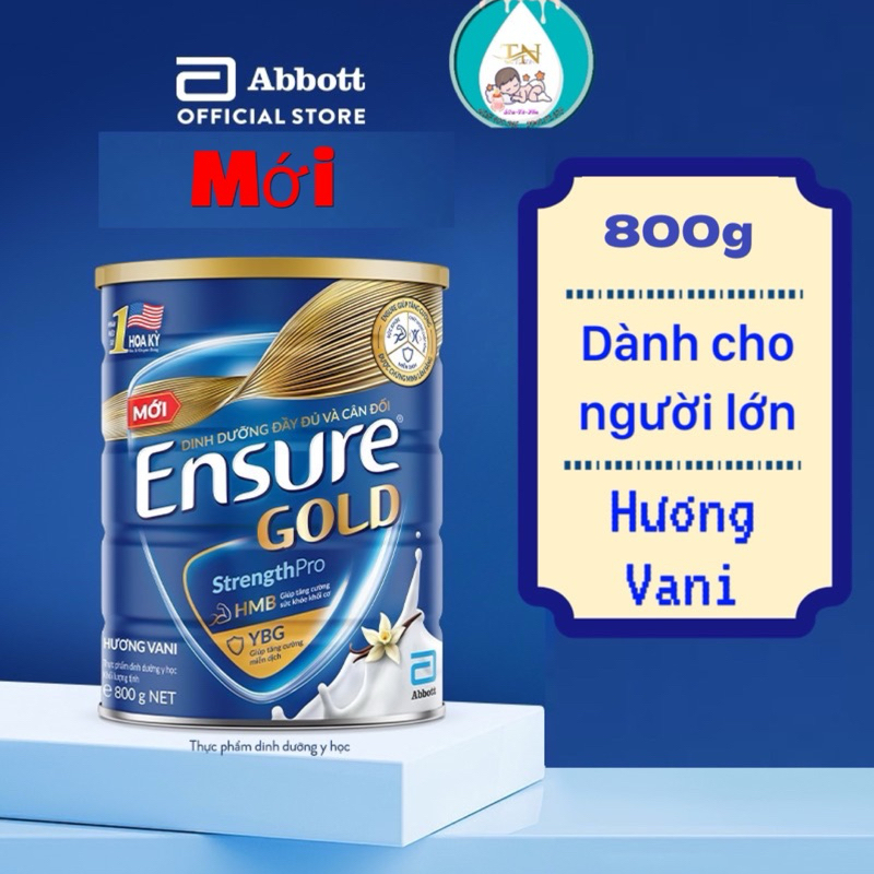 Sữa bột Ensure Gold Abbott 800g hương vani