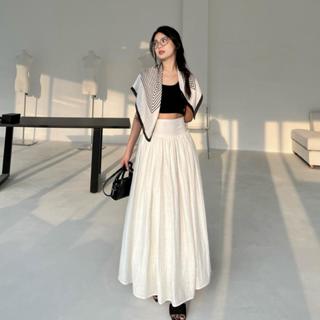 Chân váy nhún hack eo chất vải linen, bồng bềnh, nhẹ nhàng, 2 lớp mỏng nhẹ, phong cách tiểu thư, váy đi biển, đi tiệc