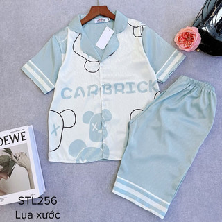 Bộ lụa Pijama lửng lụa XƯỚC cao cấp có size