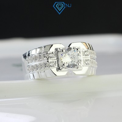 Nhẫn bạc nam 925 đính đá kiểu cách sang trọng, cao cấp NNA0530 - Trang Sức TNJ