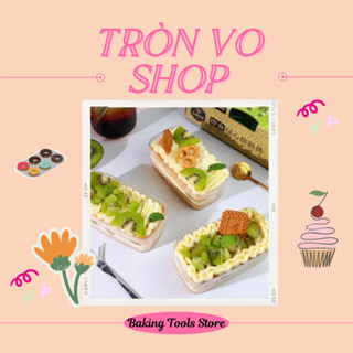 Hộp mica chữ nhật 1270 - đựng bánh lạnh mousse, tiramisu, panna cotta - [Set/10c]