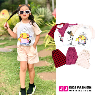 Bộ Cộc Tay Bé Gái Vải Cotton In Hình Dễ Thương – Quần Áo Trẻ Em | JJ Kids Fashion