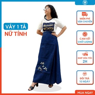 Váy chống nắng nữ cao cấp vải jean cotton dày dặn và mềm mại thêu họa tiết JHT100 H&T FASHION