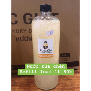 Nước rửa chén bát Fuwa 3e - Chai refill 1 lit- Nước rửa chén bát hữu cơ Fuwa