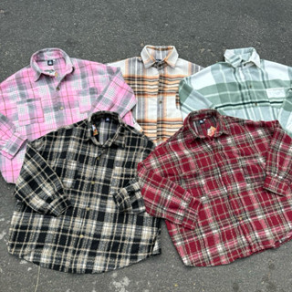 Áo sơ mi tay dài caro flannel FAFIC dày form rộng người, chất vải cotton dạ cao cấp, phong cách hàn quốc trẻ