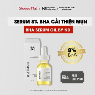 Serum BHA 8%15ml ND giảm mụn Face & Body, giảm viêm nang lông, thu nhỏ lỗ chân lông, tẩy tế bào chết