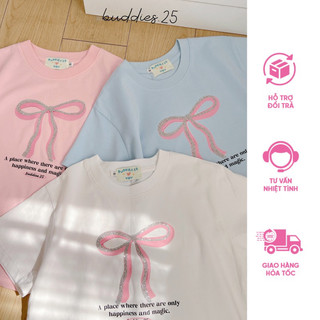 Áo thun babytee in hình nơ lấp lánh kim tuyến Buddies.25