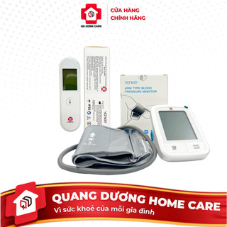 Combo nhiệt kế + máy đo huyết áp bắp tay QD Home Care dành cho gia đình