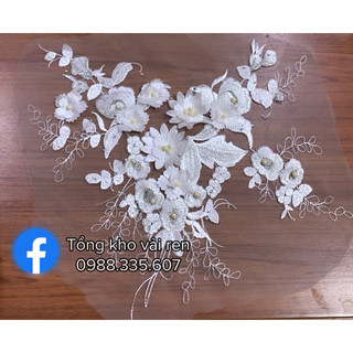Bông ren 3D đính váy cưới,áo dài,dạ hội,váy