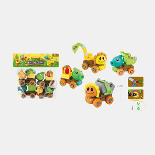 Bộ 4 chiếc xe mô hình lắp ráp Plant vs Zombie 8660