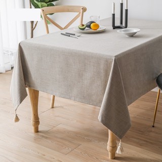 (SIZE LỚN) Khăn Trải Bàn Vải Lanh Dày Màu Trơn Trắng-Be-Xanh-Xám nhiều size phủ trải bàn tiệc dài