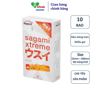 Bao cao su siêu siêu mỏng trơn Xtreme Super Thin 0.03mm hộp 10 bao cao su