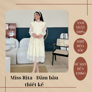 Đầm bầu thu đông tay dài dự tiệc bigsize Đầm bầu tay dài pha ren MISS RITA