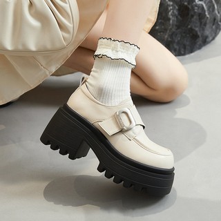 Giày Platform Strap Loafers - Giày da nữ vintage Li retro
