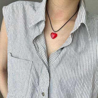 Vòng Cổ Dây Sáp Trái Tim Thuỷ Tinh