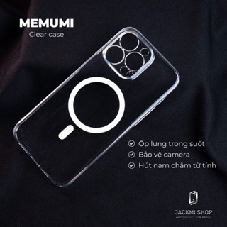 Ốp lưng Memumi trong suốt chống ố vàng hỗ trợ sạc không dây bảo vệ camera cho điện thoại ip 16 promax 15 promax 14promax
