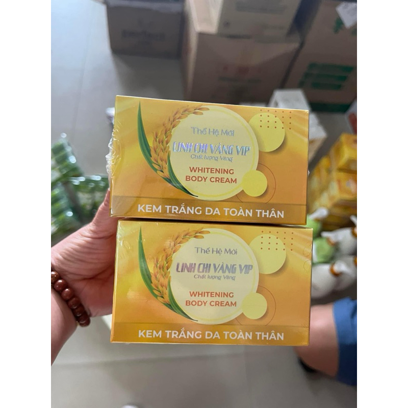 Kem dưỡng body trắng da mầm gạo Linh Chi vàng 150g
