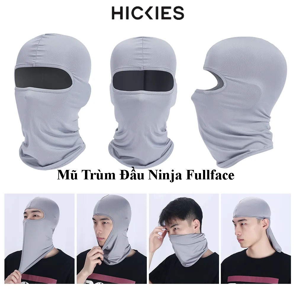 Mũ Trùm Đầu Ninja Fullface- Mũ Trùm Chống Nắng, Chống Bụi, Giảm Nhiệt Bằng Lụa- HICKIES