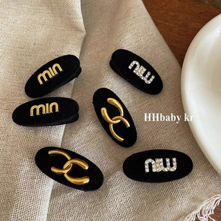 1 chiếc kẹp tóc mái hình oval cute đính tag kim loại MK34