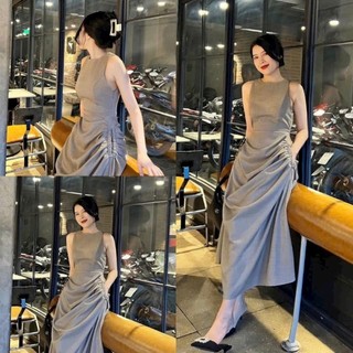 Đầm cổ tròn 2 túi