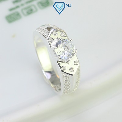 Nhẫn bạc 925 cho nam đính đá đẹp, bản nhỏ sang trọng NNA0541 -  Trang Sức TNJ