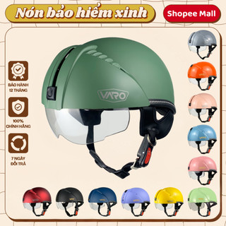 Mũ bảo hiểm nửa đầu kính âm VARO kính chắn gió, chống tia uv.