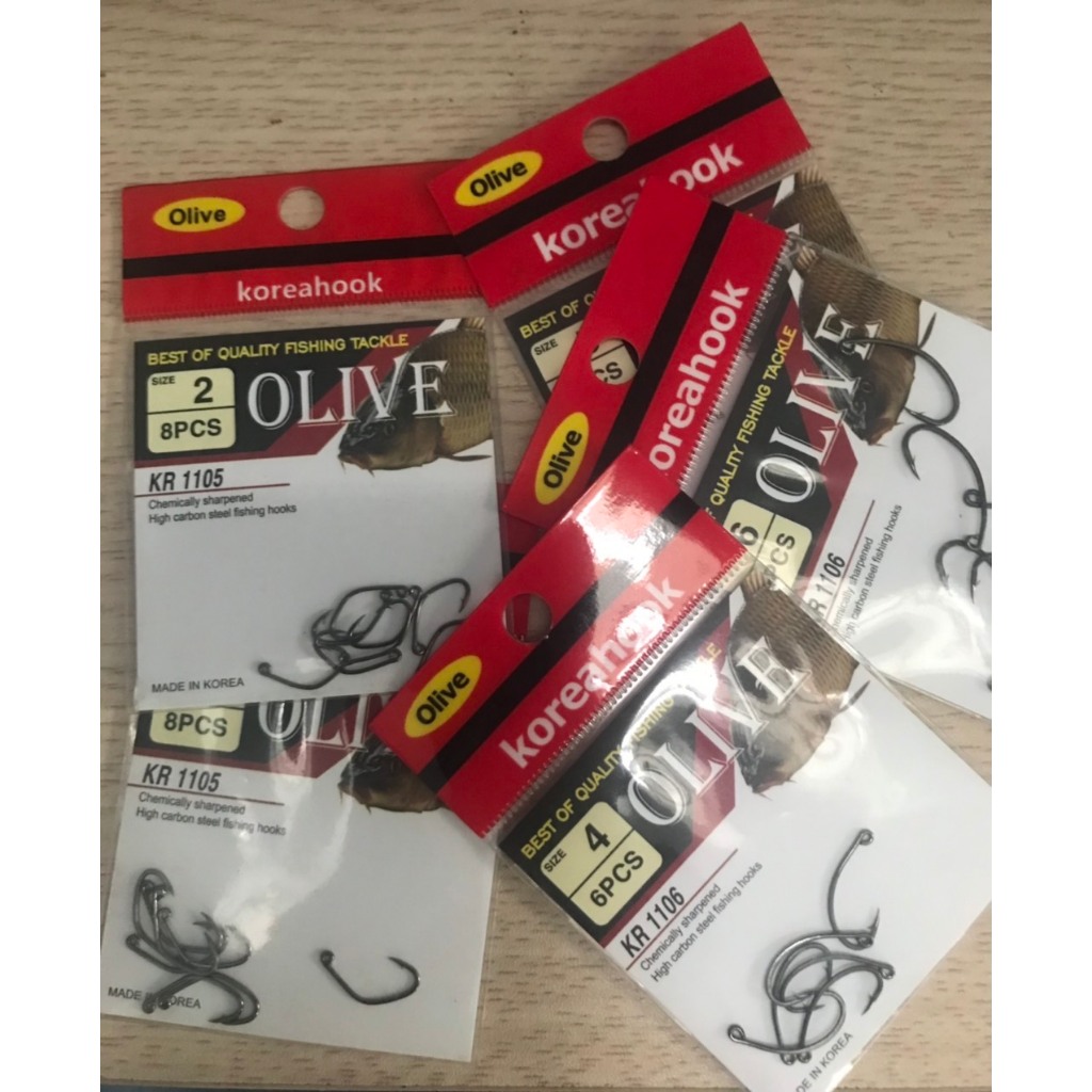 Lưỡi câu cá rô olive - made in korea