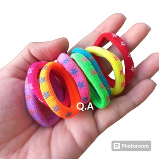 Túi 48 thun cột tóc màu ngôi sao (3-3.5cm)