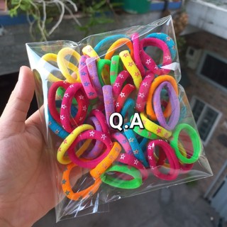 Túi 48 thun cột tóc màu ngôi sao (3-3.5cm)
