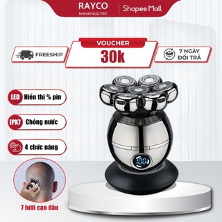 Máy cạo râu đa năng 7D RAYCO RQ-8870, 7 lưỡi cạo trọc đầu sát, êm, chống nước IPX7