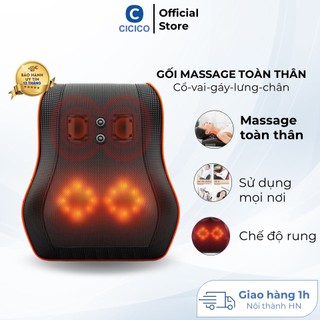 Gối massge cổ vai gáy, gối mát xa toàn thân đa năng, giảm đau cơ tặng kèm nguồn 5V sử dụng trên oto.