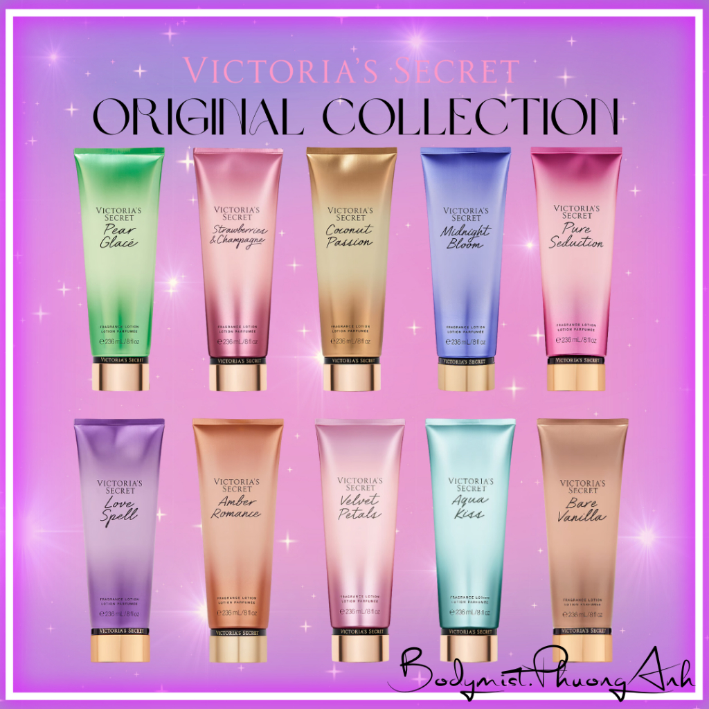 Amber Romance | Aqua Kiss | Midnight Bloom | Coconut Passion | Pear Glace- Body Lotion Sữa Dưỡng Thể Victoria Secret 236