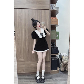 váy tiểu thư cổ pha hàng l1