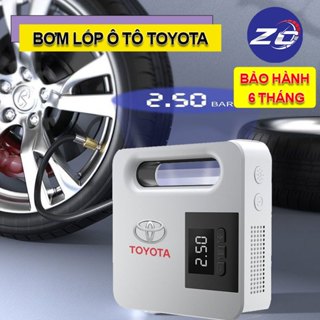 Bơm lốp ô tô điện tử tự ngắt, bơm xe hơi thông minh Toyota có đồng hồ hiển thị áp suất lốp - Bảo hành 6 tháng