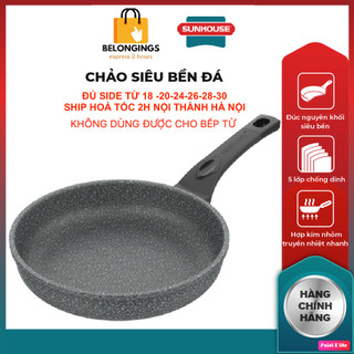 CHẢO CHỐNG DÍNH SIÊU BỀN ĐÁ SUNHOUSE  [SBD18,SBD20,BSD24,SBD26,SBD28,SBD30]
