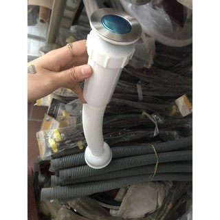 Bộ xả lavabo inox nút lật trắng, xám
