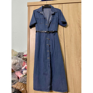 Đầm jean dáng dài kèm nịt sz 40-55kg