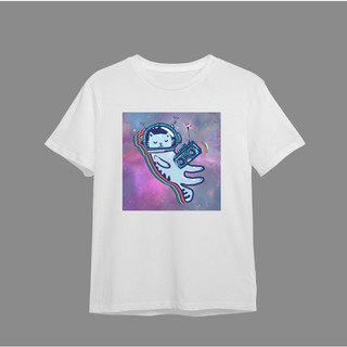 Áo thun 100% cotton hoạ tiết mèo vũ trụ by Lamm